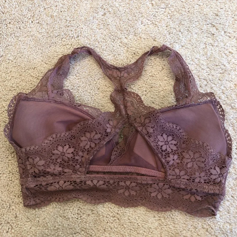 Aerie Racerback Lace Padded Wireless Bralette Size X-Small - Picture 4 of 11